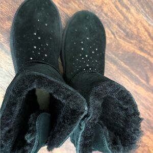 UGG Black Ankle Boots with Shearling Lining